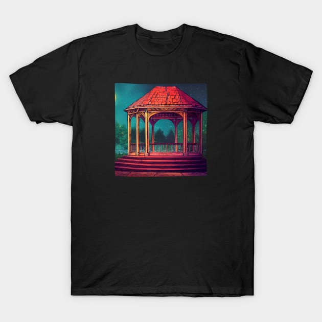 The Gazebo at Night T-Shirt by Fenay-Designs